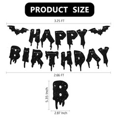 Glitter Black Glitter Happy Birthday Halloween Banner- NO DIY – Halloween Han…