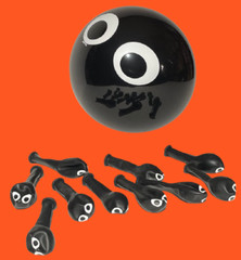 10 Pack 5″ BLACK SPIDER EYES LATEX BALLOONS Sculptures Cartoon Eyeballs Animal