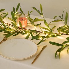 6FT Olive Garland with Lights with Timer Prelit Garland Fairy Lights Christmas