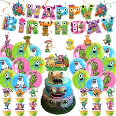 My Singing Monsters Theme Birthday Party Supplies Banners Balloons Cake Toppers