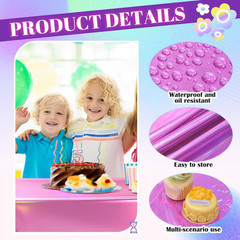 6 Pcs Kpop Theme Party Purple & Pink & Silver Iridescent Party Tablecloth 54 X 1