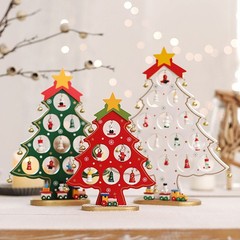 DIY Wooden Christmas Tree Table Desk Decoration Ornaments Festival Party JQ