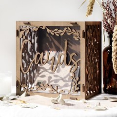 OurWarm Wedding Card Box with Window, Brown 9.6 x x 5.9 inches,