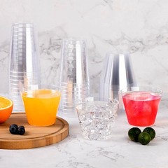 Goodluck 200PCS 12oz Clear Plastic Cups for Party, Disposable Clear Plastic C…