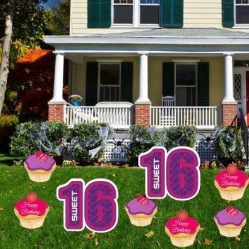 Birthday Yard Cards – Sweet 16 Cupcakes Yard – 12389