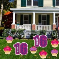 Birthday Yard Cards – Sweet 16 Cupcakes Yard – 12389