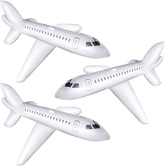 3 Pcs 40 Inch White Large Inflatable Airplane Balloon Aviation Themed Decorat…