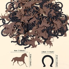200Pcs Double-sided Brown Horse Paper Confetti Horse’s Hoof Horses Party Conf…