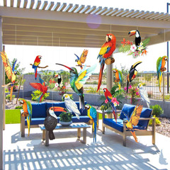 24 Pcs Tropical Birds Decorations Rio Jungle Party Decorations Luau Hawaiian Par