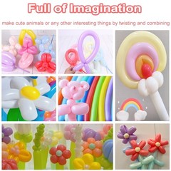 200Pcs 260 Long Balloons, Twisting Animal Balloons Assorted Color – Thickenin…
