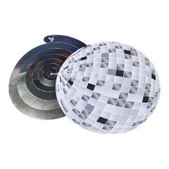 Silver Disco Ball Hanging Swirls Party Decorations Pack 6 Retro 70s Theme AU