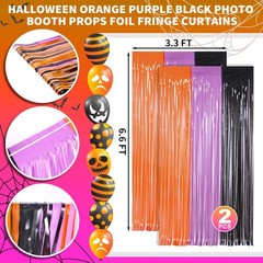Happy Summerween Banner with 2 Pack Foil Curtain Summer Halloween Party Decor…