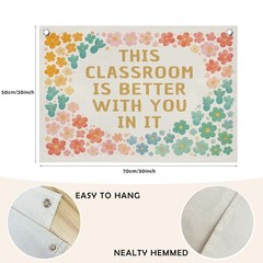 Classroom Must Haves Wall Decor for Teacher, Rainbow Floral Welcome Sign Back…