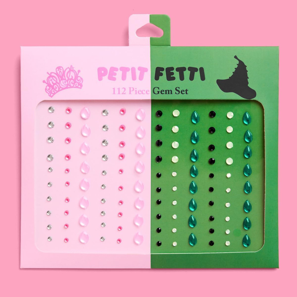 Pink + Green Witch Face Gems – 112 Pcs. | Birthday Decorations, Cute Girl Party