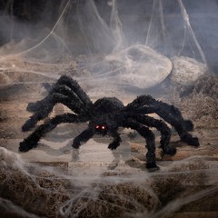 Morris Costumes 3 ft Light-Up Animated Wlaking Fuzzy Spider – Black