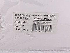 BIRTHDATE CANDLE & DECORATION PARTY FUN #4 QUANTITY OF 24 PCS SEALED
