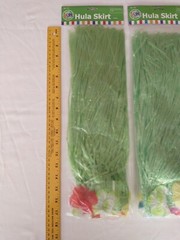 Green Artificial Grass Flowered Hula Skirts Hawaiian Luau Party 3 Pack