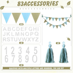 94 Pcs Personalized Felt Triangle Bunting Cake Banner Set, DIY Handmade Flag Ban