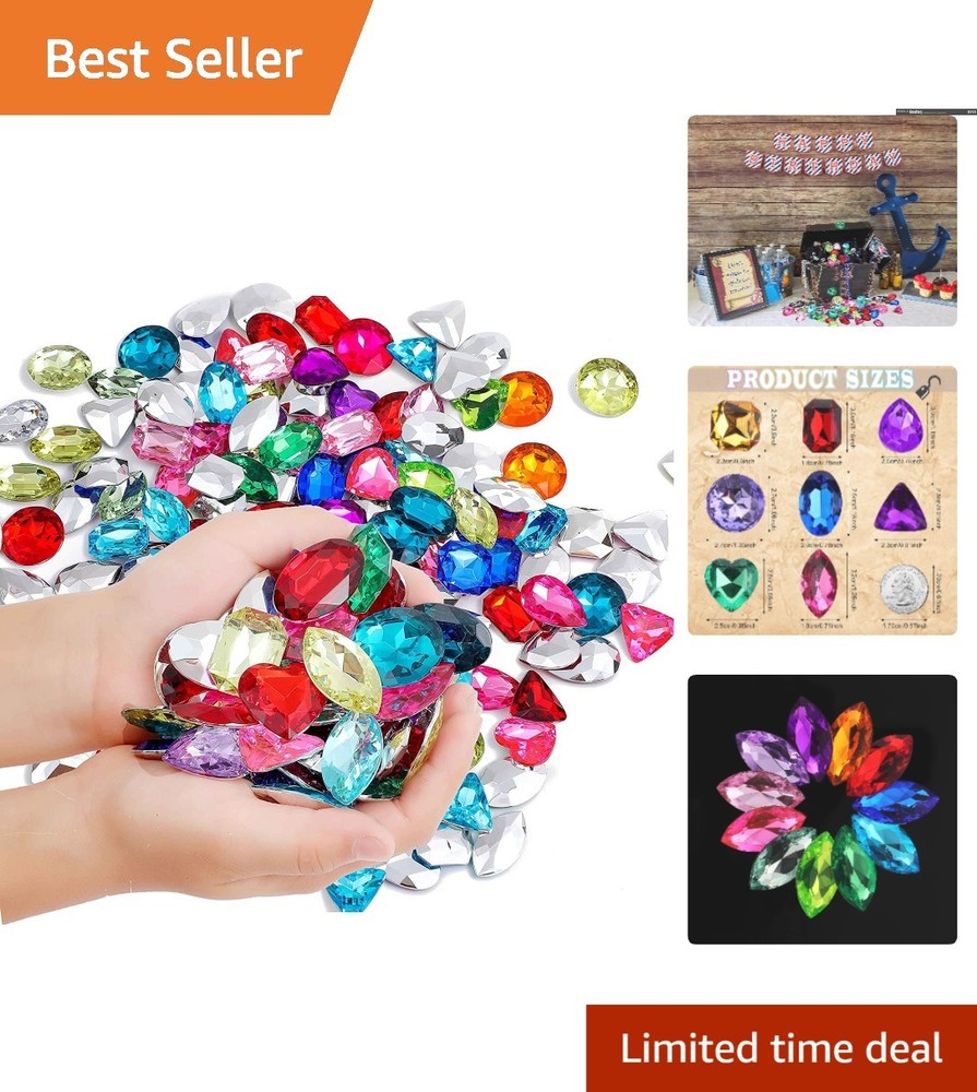 Jumbo Bling Pirate Party Jewels – 80-Piece Multi-Colored Treasure Collection