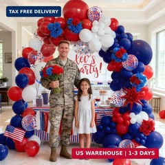 Red White and Blue Balloons – 60pcs 12″ Navy Blue and Red and White Party Balloo