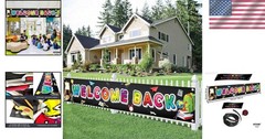 Welcome Back To School Banner Extra Large 120×20 Inch Durable Cloth Fabric