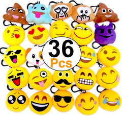36 Pack Party Favor Plush Keychains Mini Pillows Key Ring for Birthday Event Par