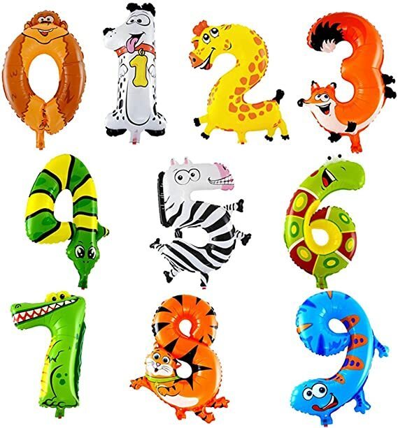 Party Animal Balloons Numbers 0 – 9 Animals – 100 Balloons