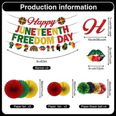 Juneteenth Decorations, NO-DIY Juneteenth Party Supplies Includes Banner Hanging
