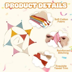 3.1m/10.2ft Fabric Pennant Banner, Pennant Banner Flags, Colorful Pastel