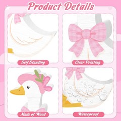 5 PCS Silly Goose Birthday Party Decorations Wooden Centerpieces Tiered Tray