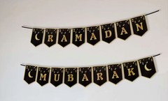 Ramadan Mubarak Banner, Black & Gold