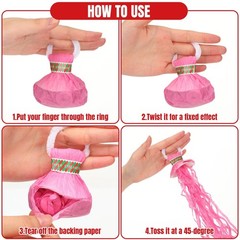 Wettarn 100 Pcs Throw Streamers Confetti Romantic Hand No Mess Streamer