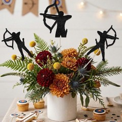 24 Pcs Archery Themed Centerpieces Black Glitter Archery Sport Themed Centerp…