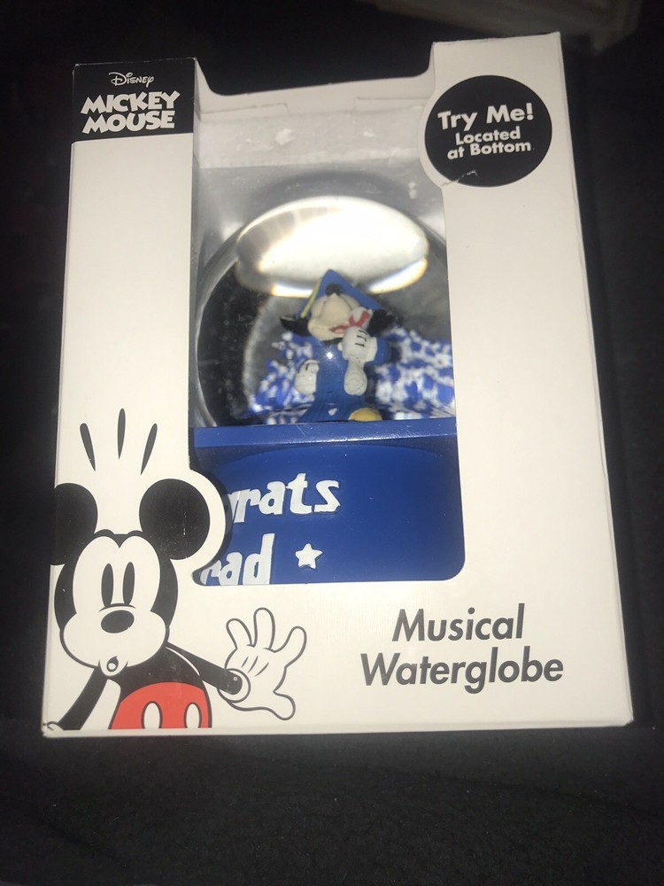 Disney Mickey Mouse Graduation Musical Water Globe