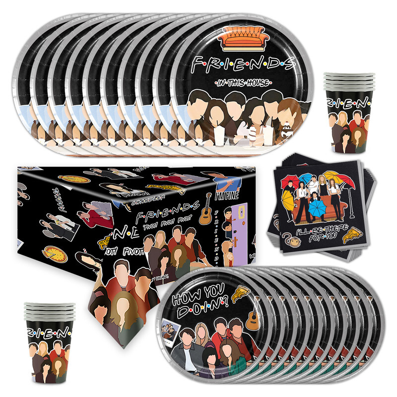 Friends TV Show Birthday Decor Party Supplies Set Plates Cups Tablecloth Napkins