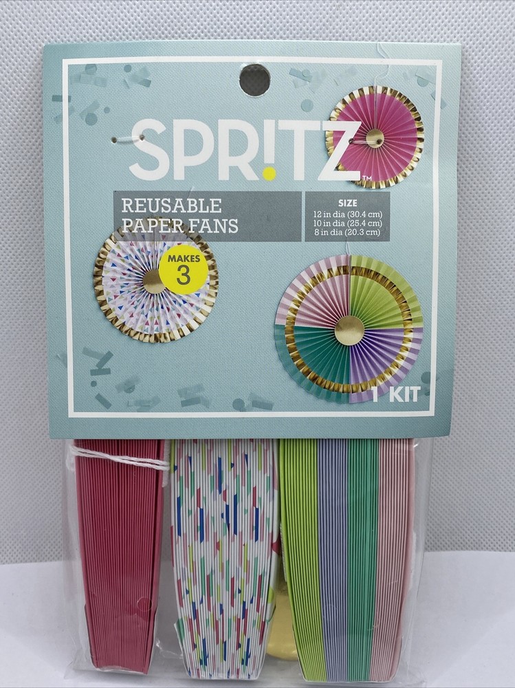 Spritz Reusable Paper Fans ~ Total of 3 Fans