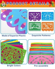 36 FT Cinco De Mayo Decorations, 2 Pack Mexican Party Banner, Plastic Fiesta Ban