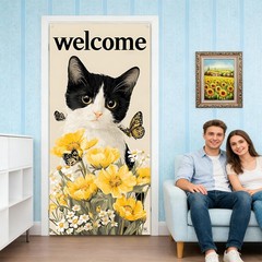 Front Door Covers Decorative, Seasonal Curtain 70.8 × 35.4 for Easter 4th of …
