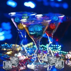 12~60Pcs Light up Ice Cubes for Drinks – Multi Color Fast Flashing Led Ice Cubes