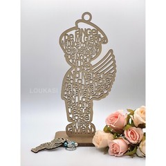 US 4/12pcs Wooden Religious Angel Boy Centerpiece w Stand Wedding Party Decor