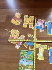 Winnie The Pooh Jointed 5 Ft Happy Birthday Banner + 18 Picks + Cake Topper