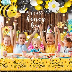 Baby Shower Decorations 133Pcs Neutral Bumble Bee Balloon Arch Bee Themed Party