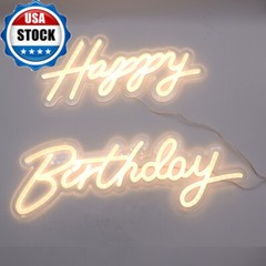 Happy Birthday LED Neon Lamp Integrative Hanging Sign Party Home Decor DIY