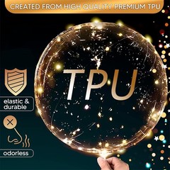 10Pcs 20″ LED Light Up Balloons with String Light for Indoor Outdoor Decor Clear