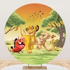 Round Lion King Birthday Party Backdrop Cover Baby Shower Photo Background Decor