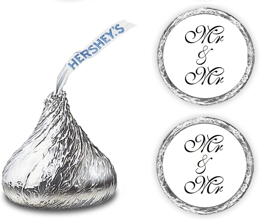 216 Mr & Mr Hershey Kiss Wedding Stickers, Labels Stickers CANDY NOT INCLUDED
