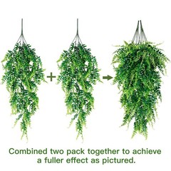Sggvecsy 4 Pack Artificial Hanging Plants Fake Plant Faux Light Green