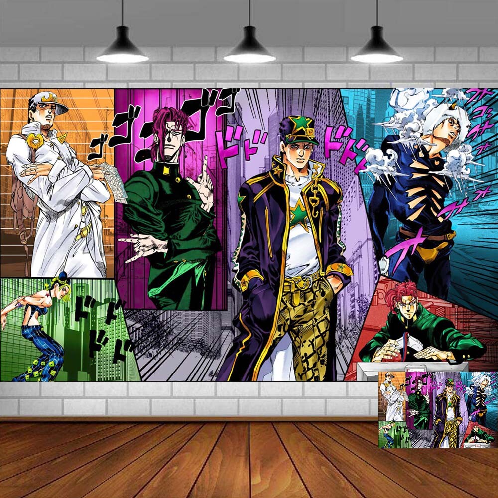 JoJo’s Bizarre Adventure Party Decoration Birthday Backdrop Banner Vinyl 7x5ft