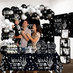 Skeleton-Themed 2nd Birthday Party Decorations for 25 Guests – 292PCS Set with B