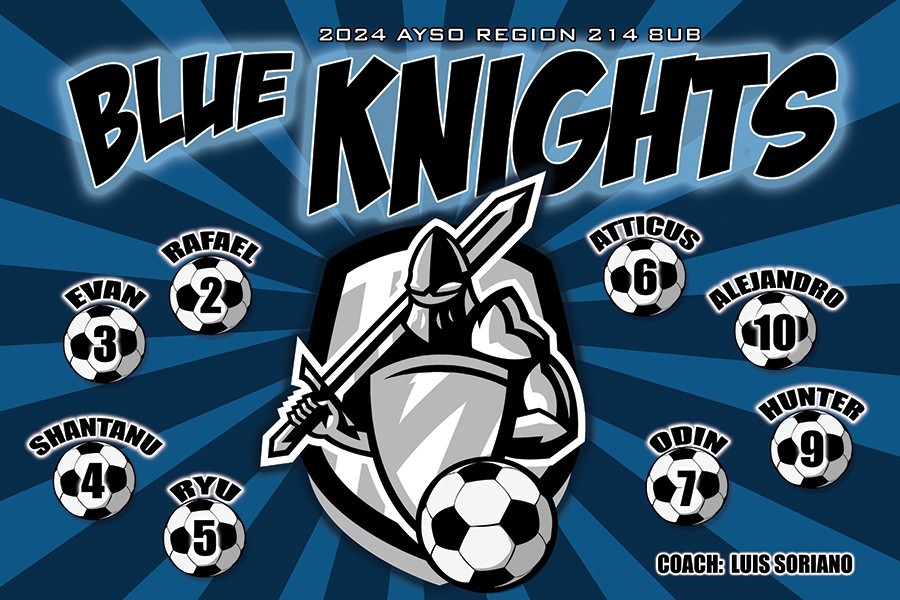 KNIGHTS – Soccer Team Banner – (3ft x5ft) Your Team Name and Custom Design